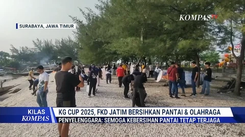 KG Cup 2025, Kompas Gramedia Gelar Aksi Peduli Lingkungan di Pantai Kenjeran Surabaya